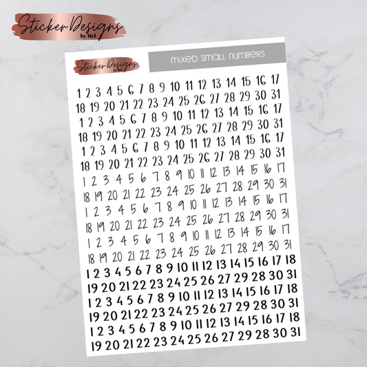 Regular Date Numbers - Large Sheet