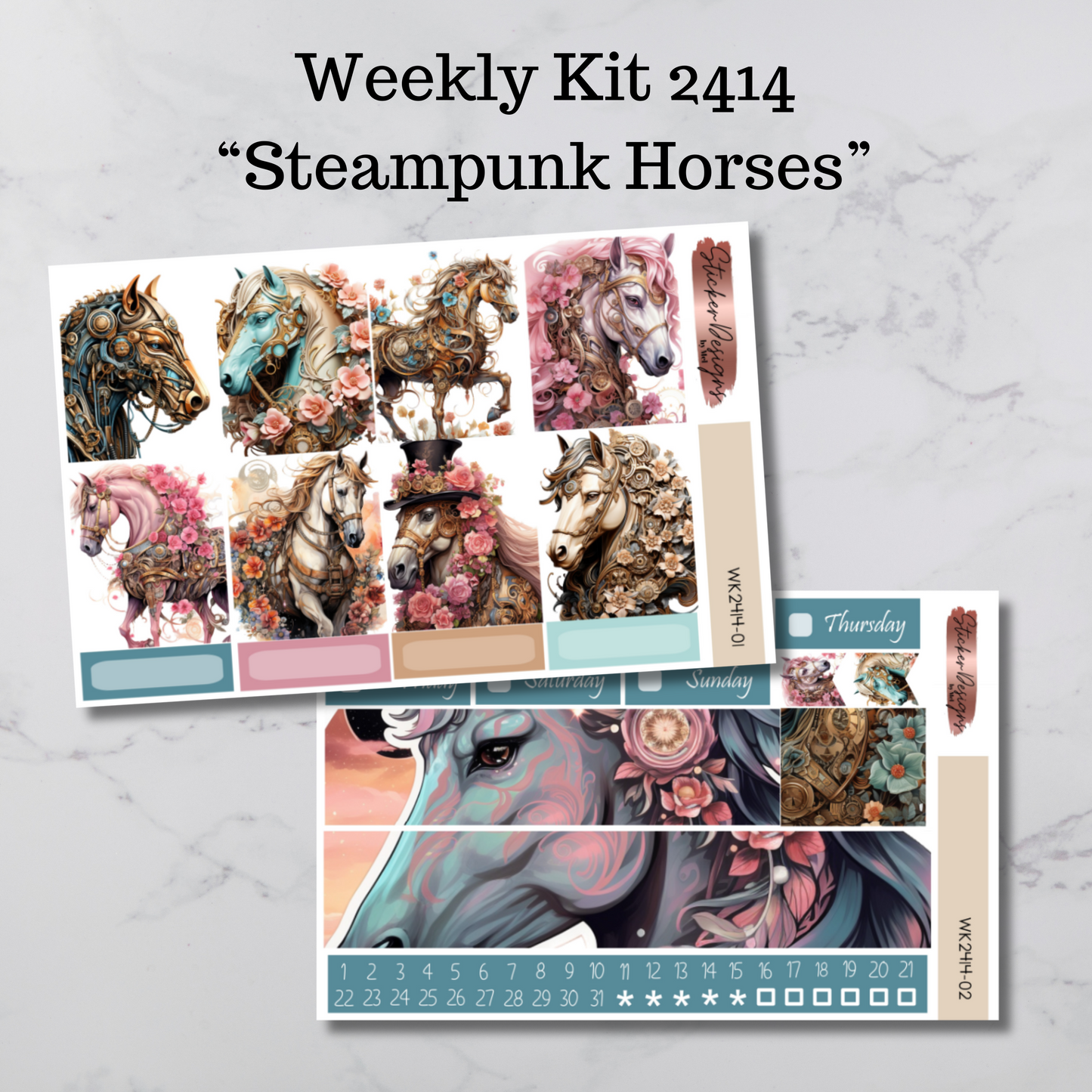 Weekly Kit 2414 - Steampunk Horses - Vertical Layout