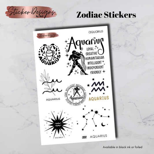 Aquarius Zodiac Stickers