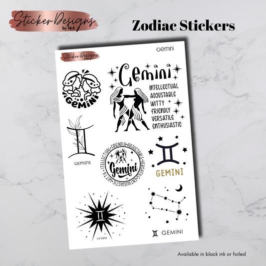 Gemini Zodiac Stickers