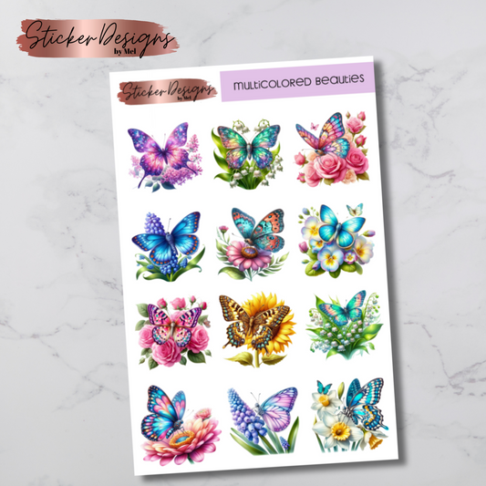 Multicolored Beauties Deco Sticker Sheet